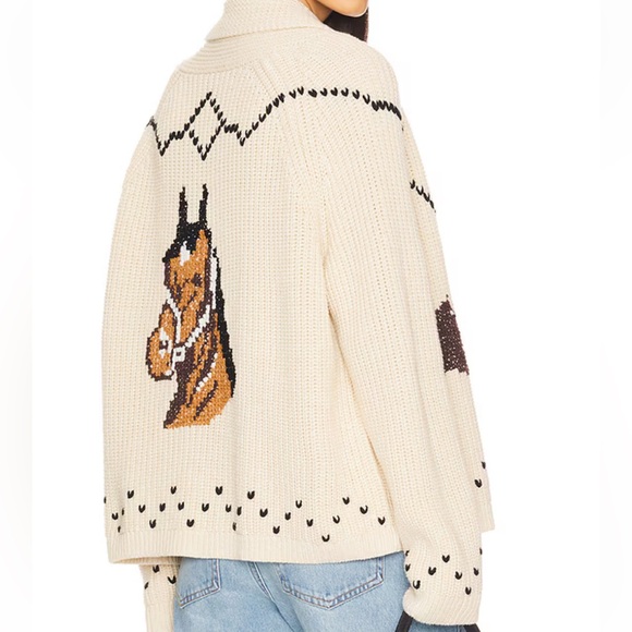 The Great. The Horse Lodge Cardigan in Cream - Picture 1 of 5